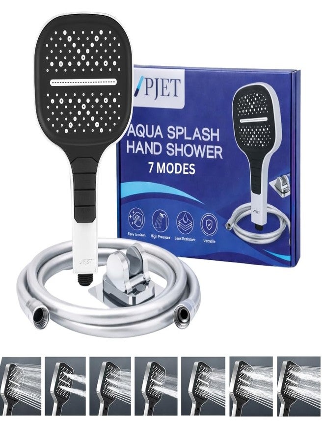 PJET Hand Shower for Bath | Multifunctional 7 Mode Bathroom Shower | Silicone Bathroom Hand Shower | Easy Mode Switching | Durable Handheld Shower Set - Chrome - Image 1